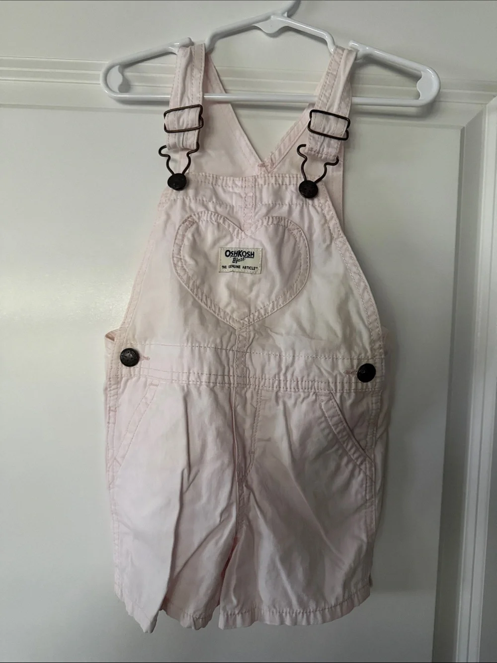 OshKosh B'gosh Pink Shortalls with Floral Strap Detail